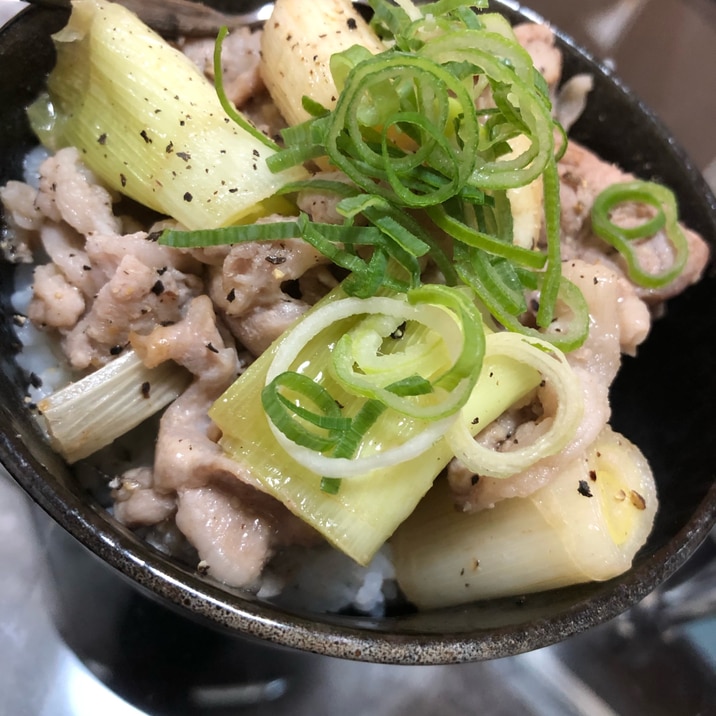 ネギ 塩 豚 丼 塩 豚 丼 ネギ